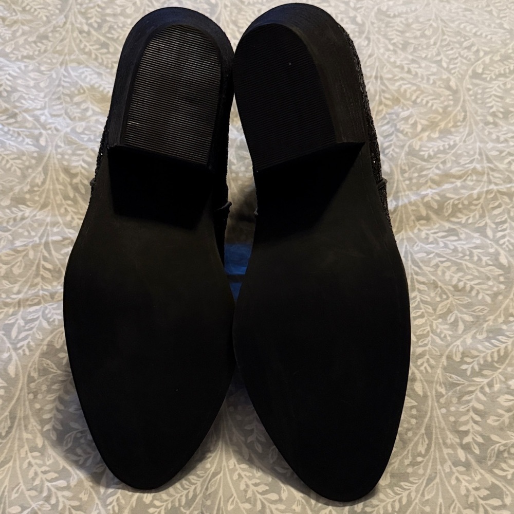 Corkys Black Glitter Ankle Booties Size 8 - Picture 6 of 6